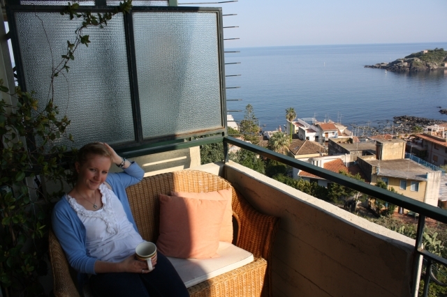 Relaxing on the porch